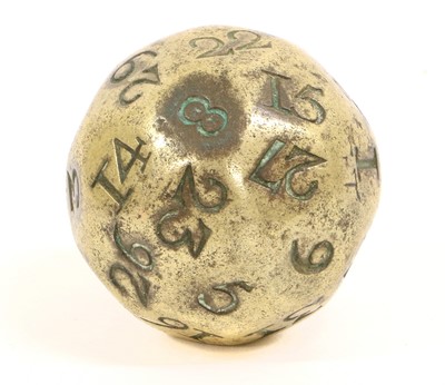 Lot 214 - A Brass Teetotum Gaming Ball, 18th/19th...