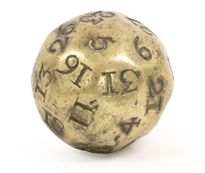 Lot 214 - A Brass Teetotum Gaming Ball, 18th/19th...