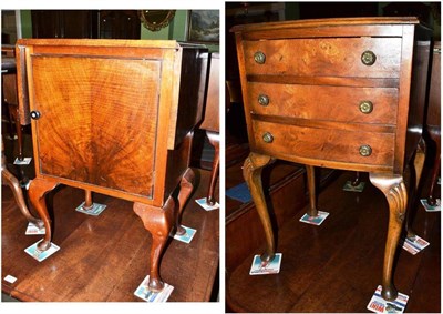 Lot 629 - Two walnut bedside cabinets