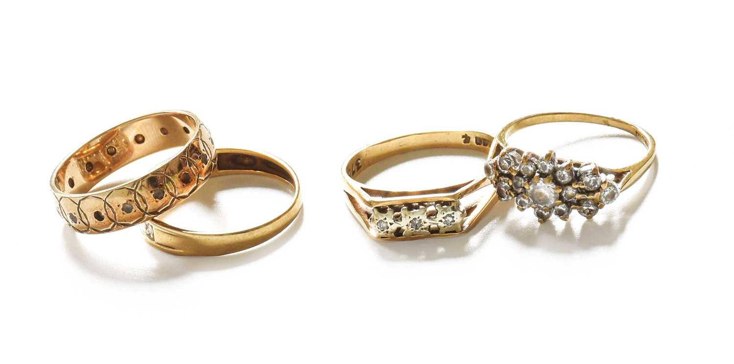 Lot 266 - Three 9 Carat Gold Rings, comprising of a...