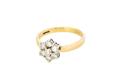 Lot 31 - A 9 Carat Gold Diamond Cluster Ring, the...