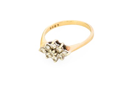 Lot 33 - A 9 Carat Gold Diamond Cluster Ring, the...