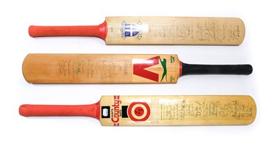 Lot 4013 - Five Signed Cricket Bats