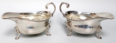 Lot 23 - A Pair of George V Silver Sauceboats, by...