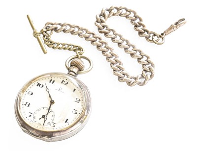Lot 42 - A Silver Open Faced Pocket Watch, signed Omega,...
