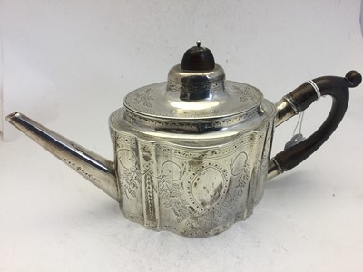 Lot 2010 - A George III Provincial Silver Teapot