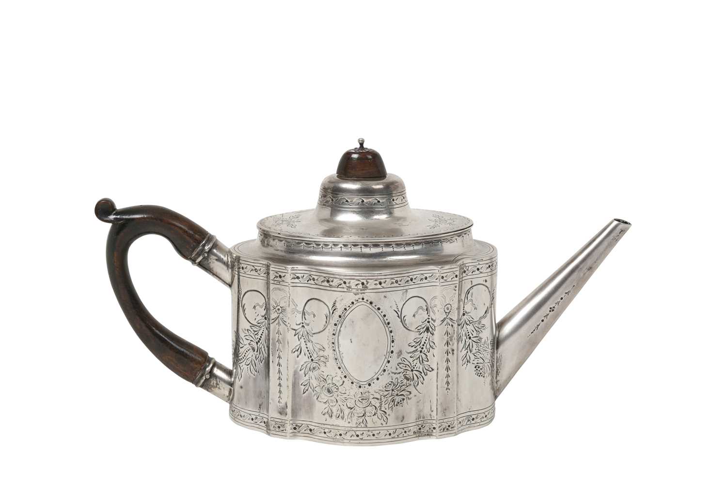 Lot 2010 - A George III Provincial Silver Teapot