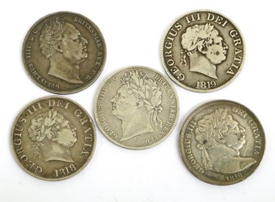 Lot 182 - 5x Mixed 19th Century Halfcrowns, comprising:...