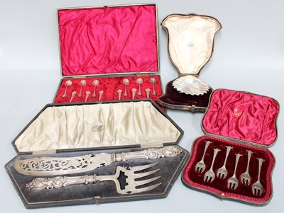 Lot 68 - A Collection of Assorted Cased Silver Items,...