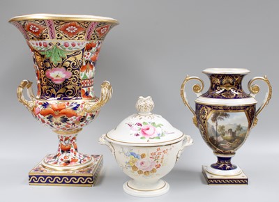 Lot 31 - A Derby Porcelain Campana Urn, 19th century,...