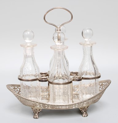 Lot 21 - A Victorian Silver Four-Bottle Cruet-Stand, by...