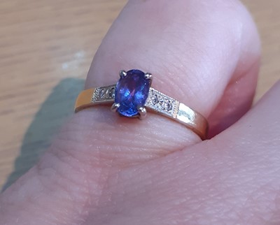 Lot 2044 - A Tanzanite and Diamond Bracelet and Ring the...