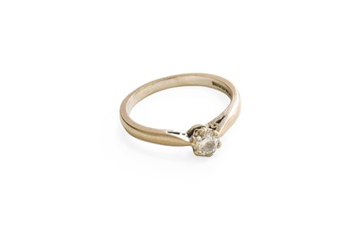 Lot 153 - An 18 Carat White Gold Diamond Solitaire Ring,...