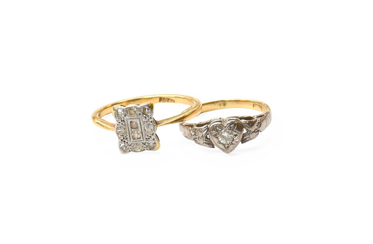 Lot 159 - A Diamond Cluster Ring, the rectangular