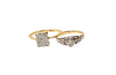 Lot 159 - A Diamond Cluster Ring, the rectangular shaped...