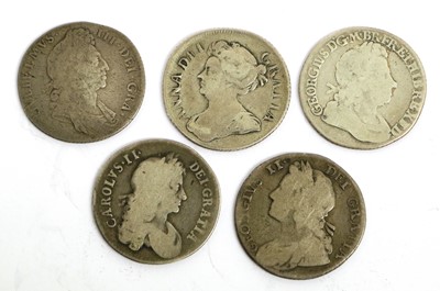 Lot 77 - Assortment of 17th and 18th Century Shillings,...