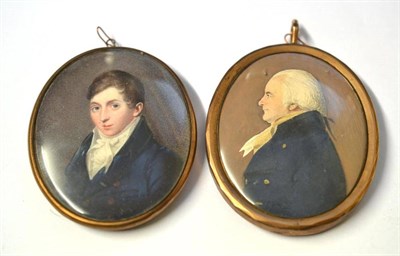 Lot 285 - English School (circa 1800): Portrait Miniature of a Young Gentleman, half length, said to be Frank