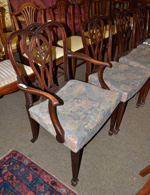 Lot 663 - A set of six George III mahogany dining chairs (4+2)