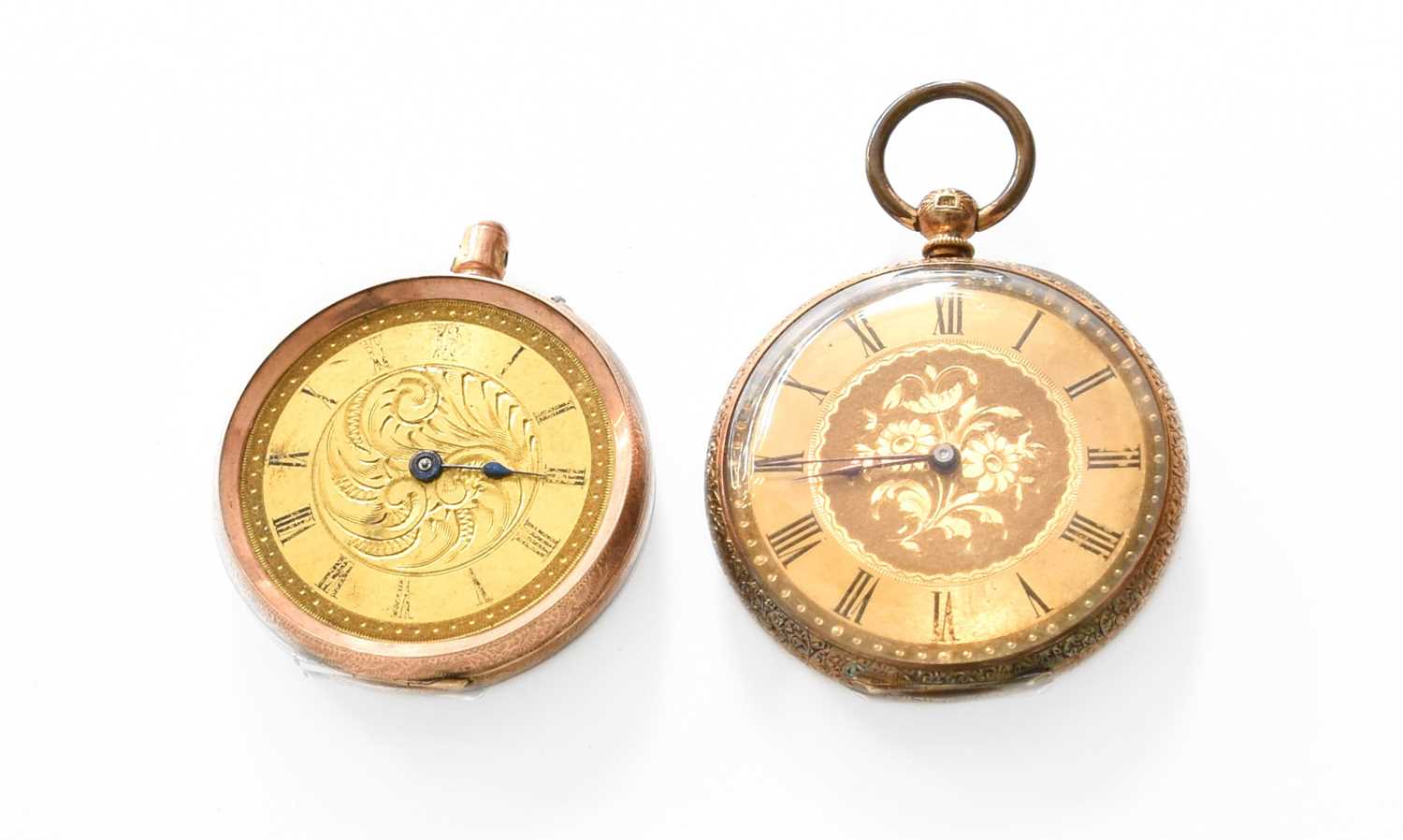 Lot 289 - Two Lady’s Gold Fob Watches, cases stamped 18k...