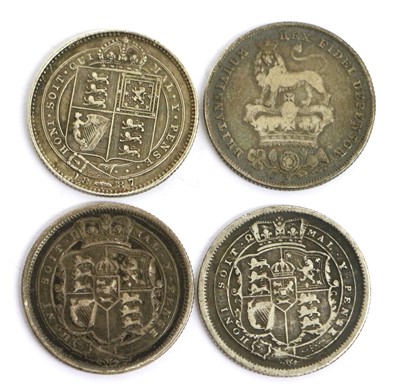 Lot 183 - Assortment of 18th and 19th Century Shillings,...