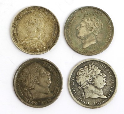 Lot 183 - Assortment of 18th and 19th Century Shillings,...