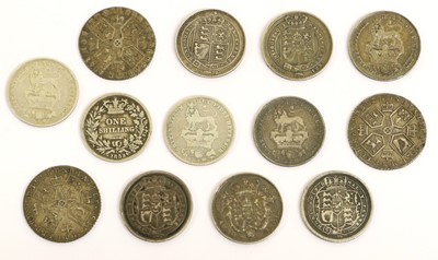 Lot 183 - Assortment of 18th and 19th Century Shillings,...