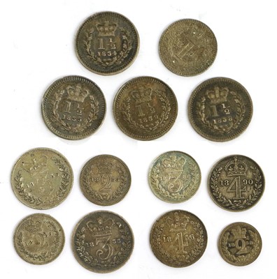 Lot 163 - An Assortment of Maundy Oddments, 13 coins...