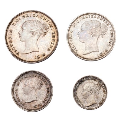 Lot 237 - Victoria, Maundy Set 1887, comprising 4d, 3d,...