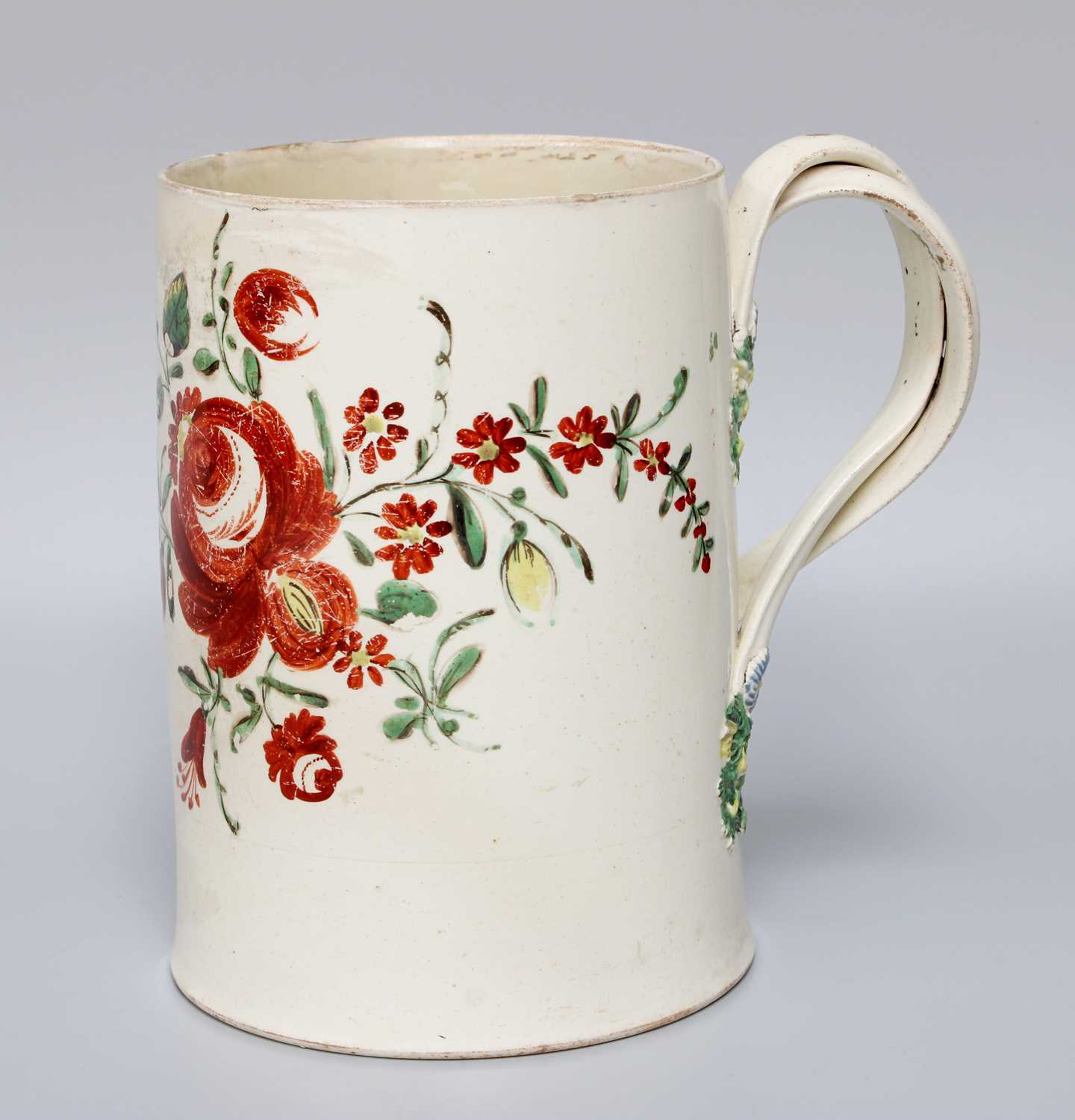 Lot 319 - A Creamware Mug, circa 1770, probably Leeds,...