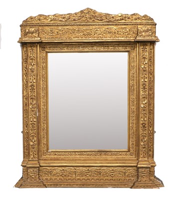 Lot 887 - A Victorian Gilt and Gesso Wall Mirror, late...