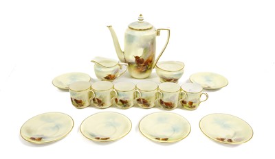 Lot 87 - A Royal Worcester Porcelain Coffee Service, by...