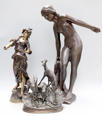 Lot 120 - Three Reproduction Spelter Figures