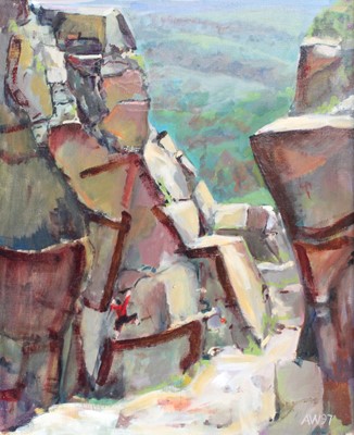 Lot 1036 - Andrew Wade (Contemporary) "Cow and Calf Rocks,...