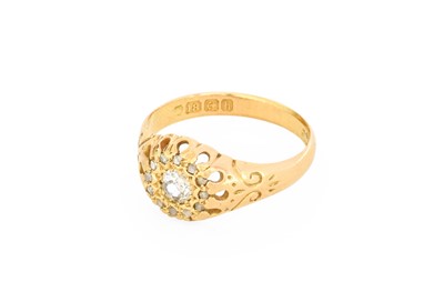 Lot 48 - An 18 Carat Gold Diamond Cluster Ring, an old...