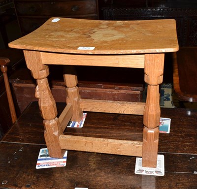 Lot 685 - A Mouseman Thompson oak stool