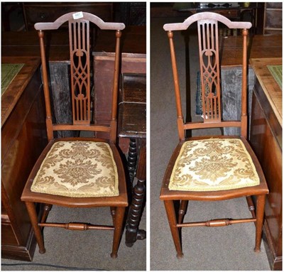 Lot 687 - Two bedroom chairs with yellow upholstery