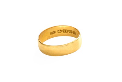 Lot 103 - A 22 Carat Gold Band Ring, finger size N1/2