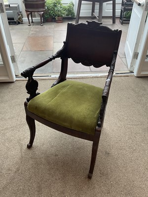 Lot 745 - A Russian Carved Mahogany Armchair, 2nd...