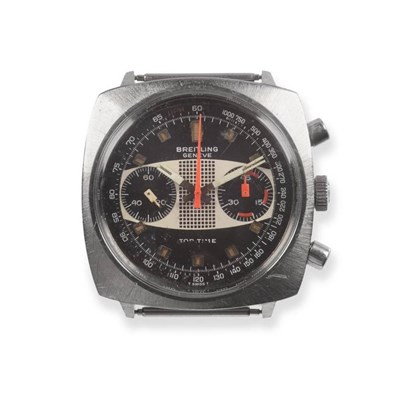 Lot 296 - A Stainless Steel Chronograph Wristwatch, signed Breitling, Geneve, Model: Top Time, circa...