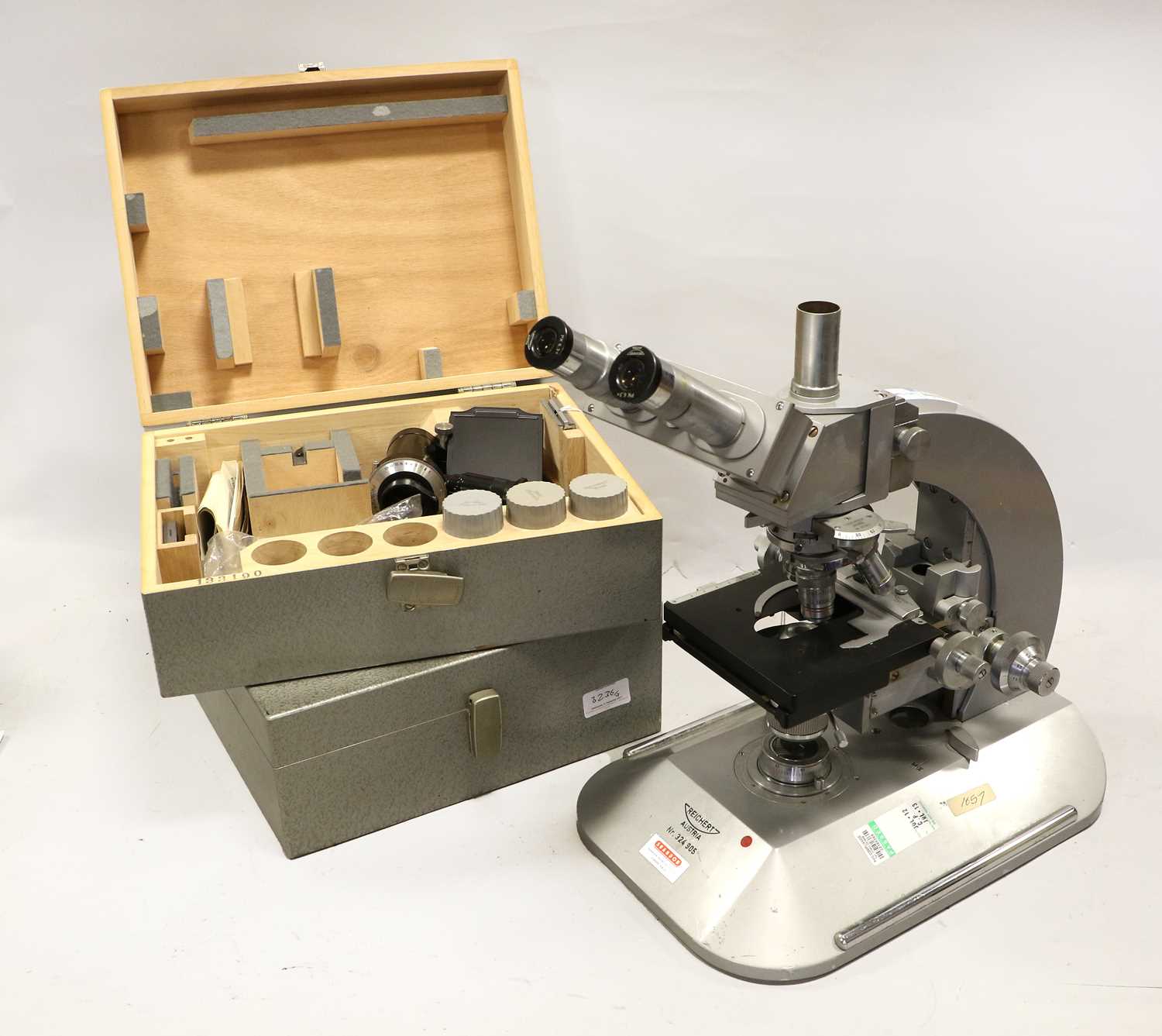 Lot 3236 - Reichert (Austria) Binocular Microscope