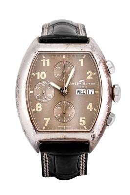 Lot 2400 - Van Der Bauwede: A Silver Automatic Day/Date...