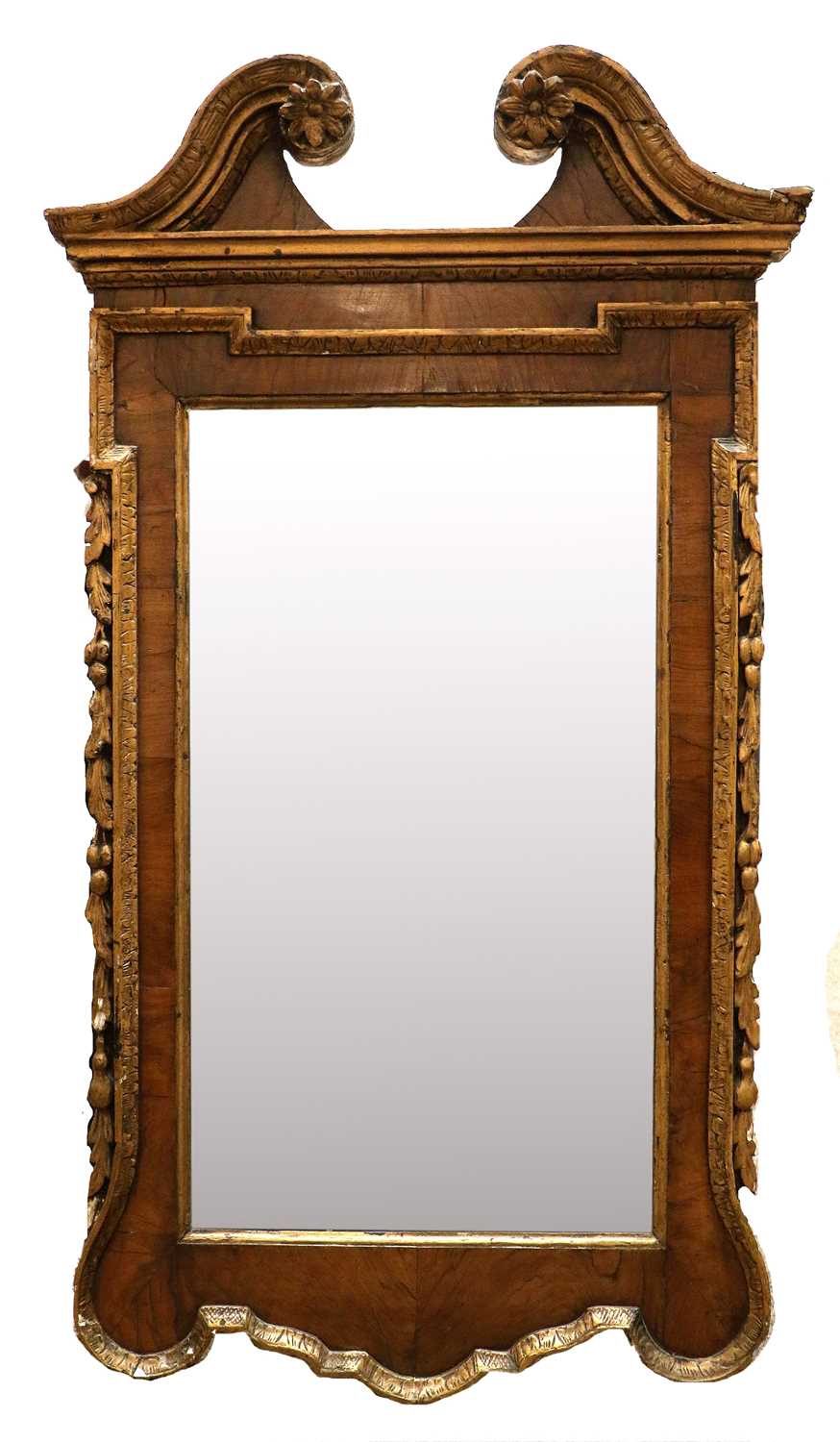 Lot 899 - A Walnut and Parcel-Gilt Wall Mirror, 19th...