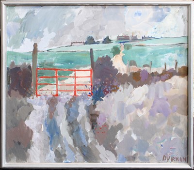 Lot 1088 - Tom Durkin (1928-1990) "The Red Gate" Signed,...