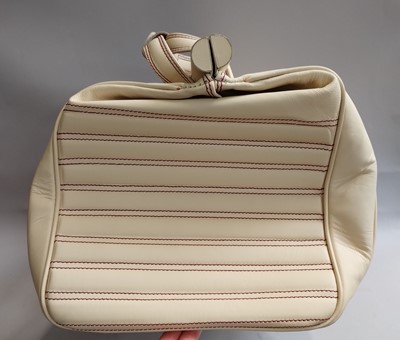 Lot 1004 - A Schedoni Cream Leather and Red Stitched...