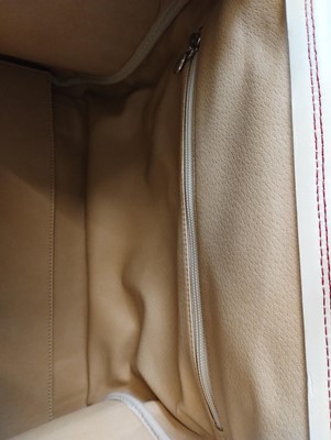 Lot 1004 - A Schedoni Cream Leather and Red Stitched...