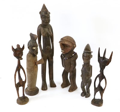 Lot 160 - A Mambila Type Carved Wood Figure of a Woman,...