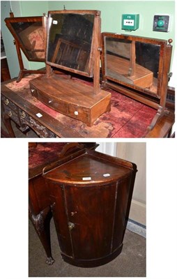 Lot 719 - Five assorted dressing table mirrors and mahogany corner cupboard