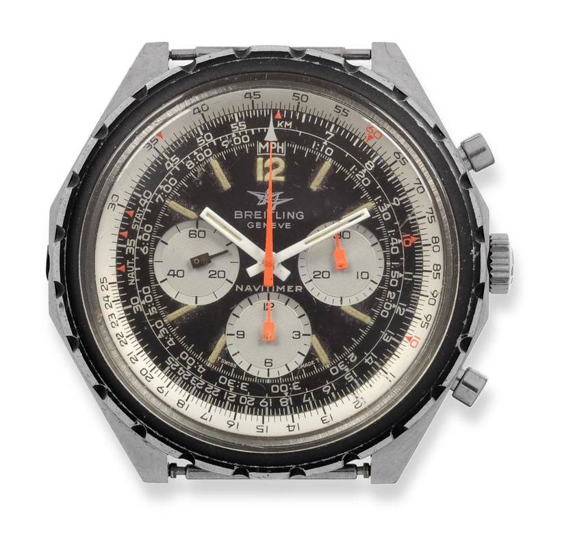 Lot 298 - A Stainless Steel Chronograph Wristwatch, signed Breitling, Geneve, Navitimer, circa 1965,...