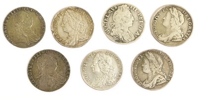 Lot 101 - 7x Assorted Sixpences, comprising: William III,...