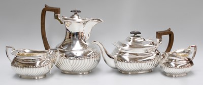 Lot 1093 - A Four-Piece Victorian Silver Tea-Service, by...